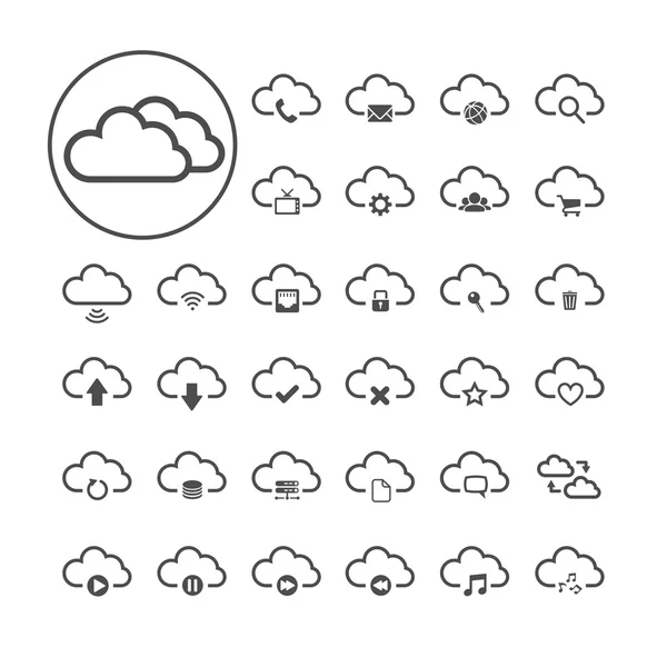 Conjunto de iconos de computación en la nube, vector eps10 — Vector de stock