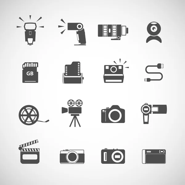 Camera pictogrammenset, vector eps10 — Stockvector