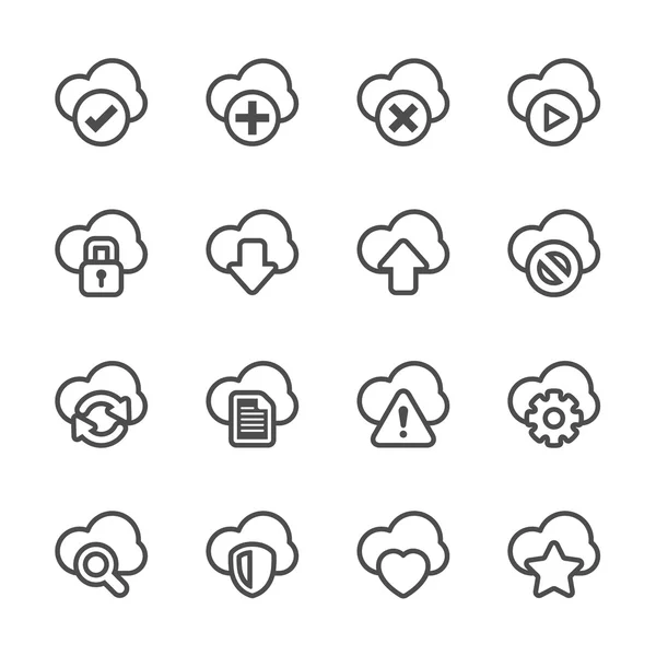 Conjunto de ícones de computação em nuvem, vetor eps10 — Vetor de Stock