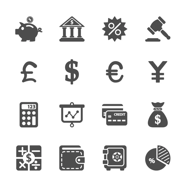 Set di icone finanziarie e monetarie, eps10 vettoriali — Vettoriale Stock