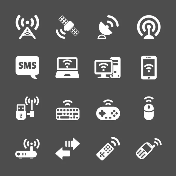 Wireless technology communication icon set, vector eps10 — Stock Vector