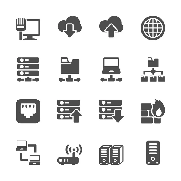 Network and server icon set, vector eps10 — Stock Vector