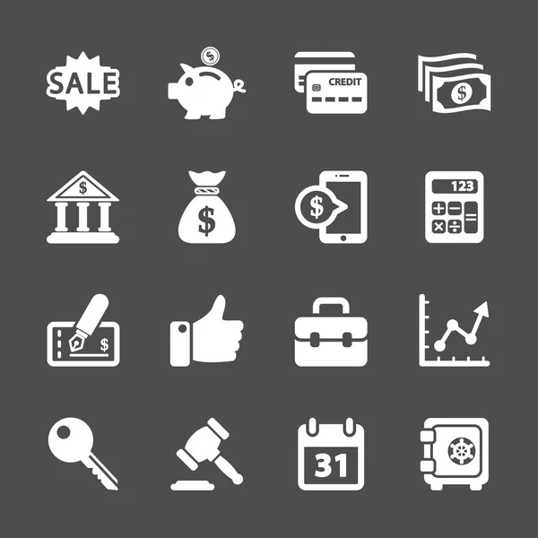 Set di icone finanziarie e commerciali, eps10 vettoriali — Vettoriale Stock