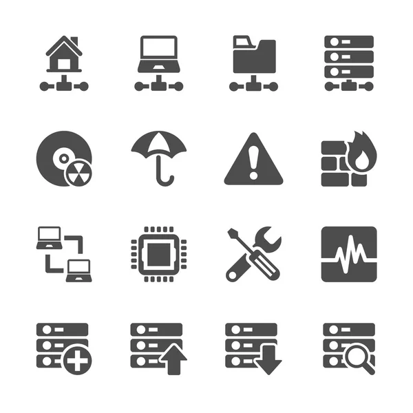 Network and server icon set, vector eps10. — Stock Vector