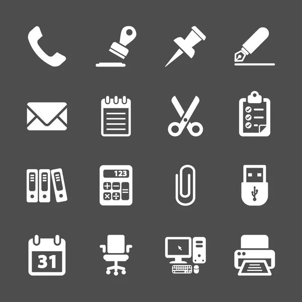 Ensemble d'icônes de fournitures de bureau, vecteur eps10 — Image vectorielle