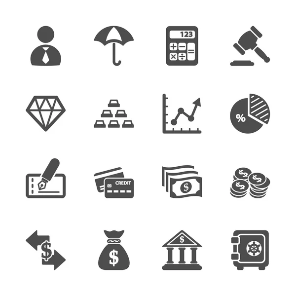 Set di icone aziendali e finanziarie, eps10 vettoriali — Vettoriale Stock
