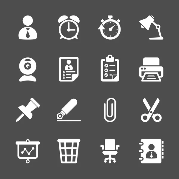 Icon Set für Geschäfts- und Büroarbeit, Vektor eps10 — Stockvektor