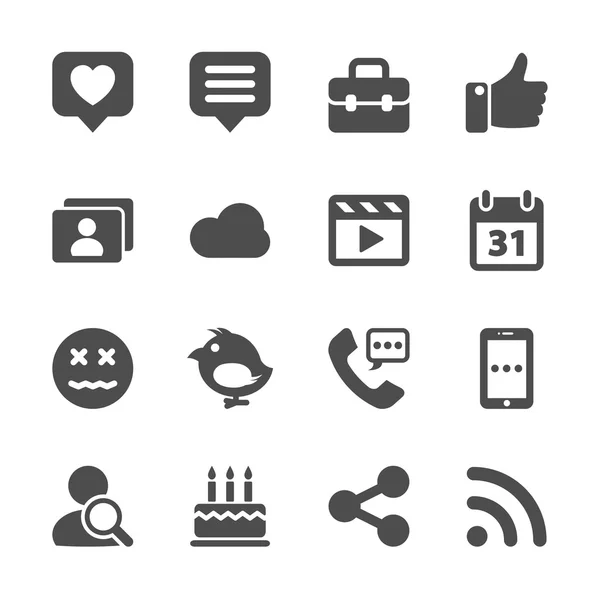 Conjunto de iconos de red social, vector eps10 — Archivo Imágenes Vectoriales