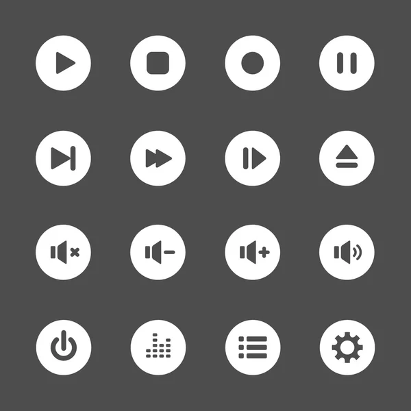 Multimedia player icon set, vector eps10 — Stock Vector