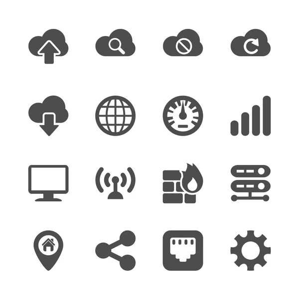 Conjunto de iconos de red informática, vector eps10 — Vector de stock