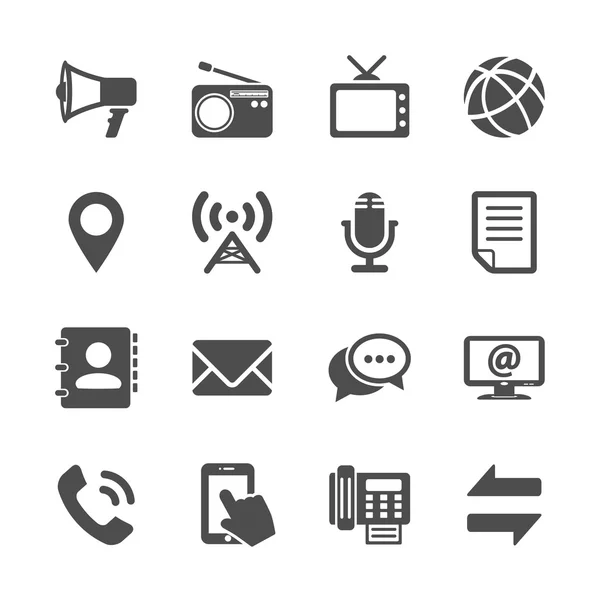 Communication icon set, vector eps10 — Stock Vector