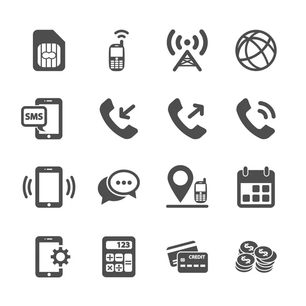 Telekomünikasyon hesap yönetimi Icon set, vektör eps10 — Stok Vektör