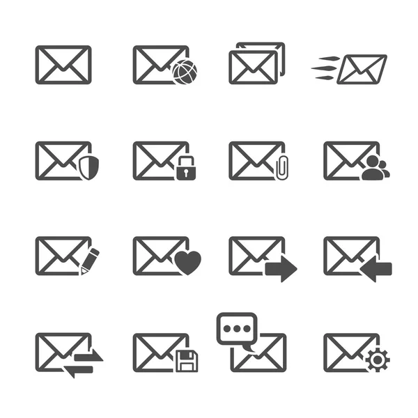Email communication icon set, vector eps10 — Stock Vector