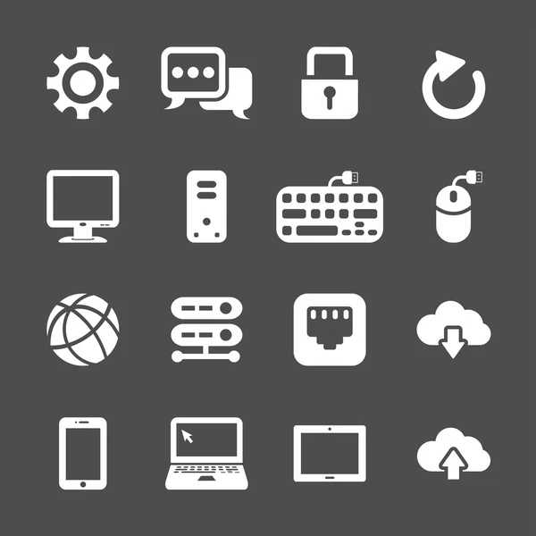 Network and computer icon set, vector eps10 — Stock Vector