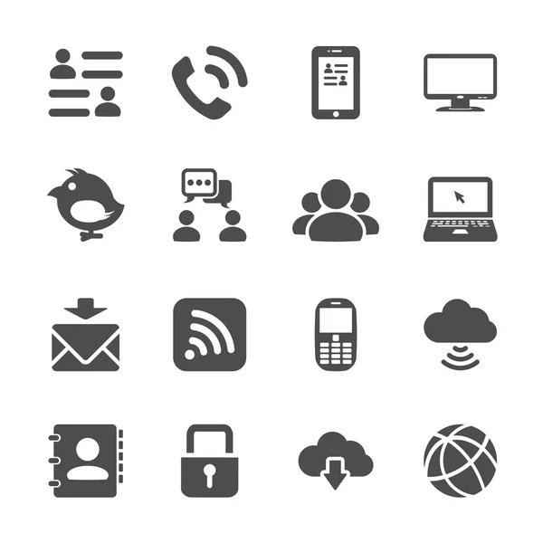 Conjunto de iconos de comunicación de Internet, vector eps10 — Archivo Imágenes Vectoriales