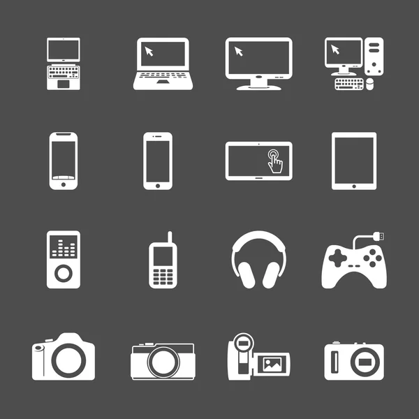 Conjunto de iconos de dispositivos electrónicos, vector eps10 — Archivo Imágenes Vectoriales