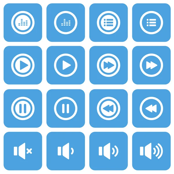 Audio and music flat icon set, flat design icon, vector eps10 — Stock Vector