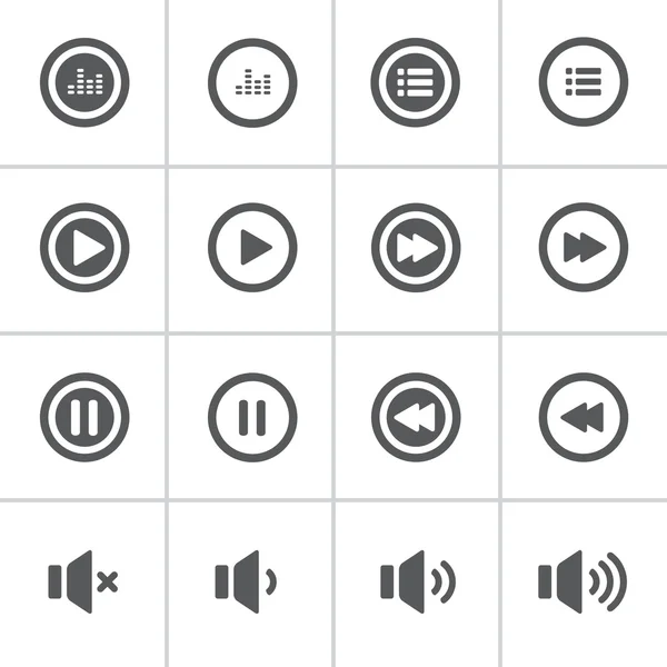 Ses ve müzik kalın simge seti, düz tasarım simgesi — Stok Vektör