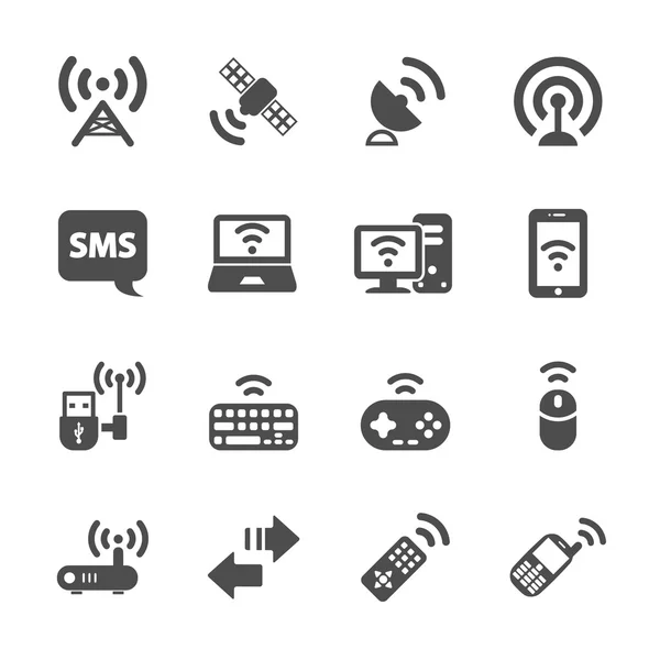 Wireless technology communication icon set, vector eps10 — Stock Vector