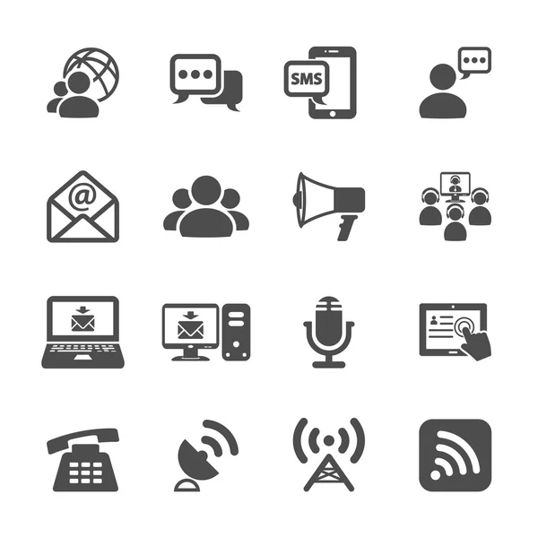 Communication icon set, vector eps10 — Stock Vector