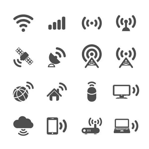 Wireless technology icon set, vector eps10 — Stock Vector
