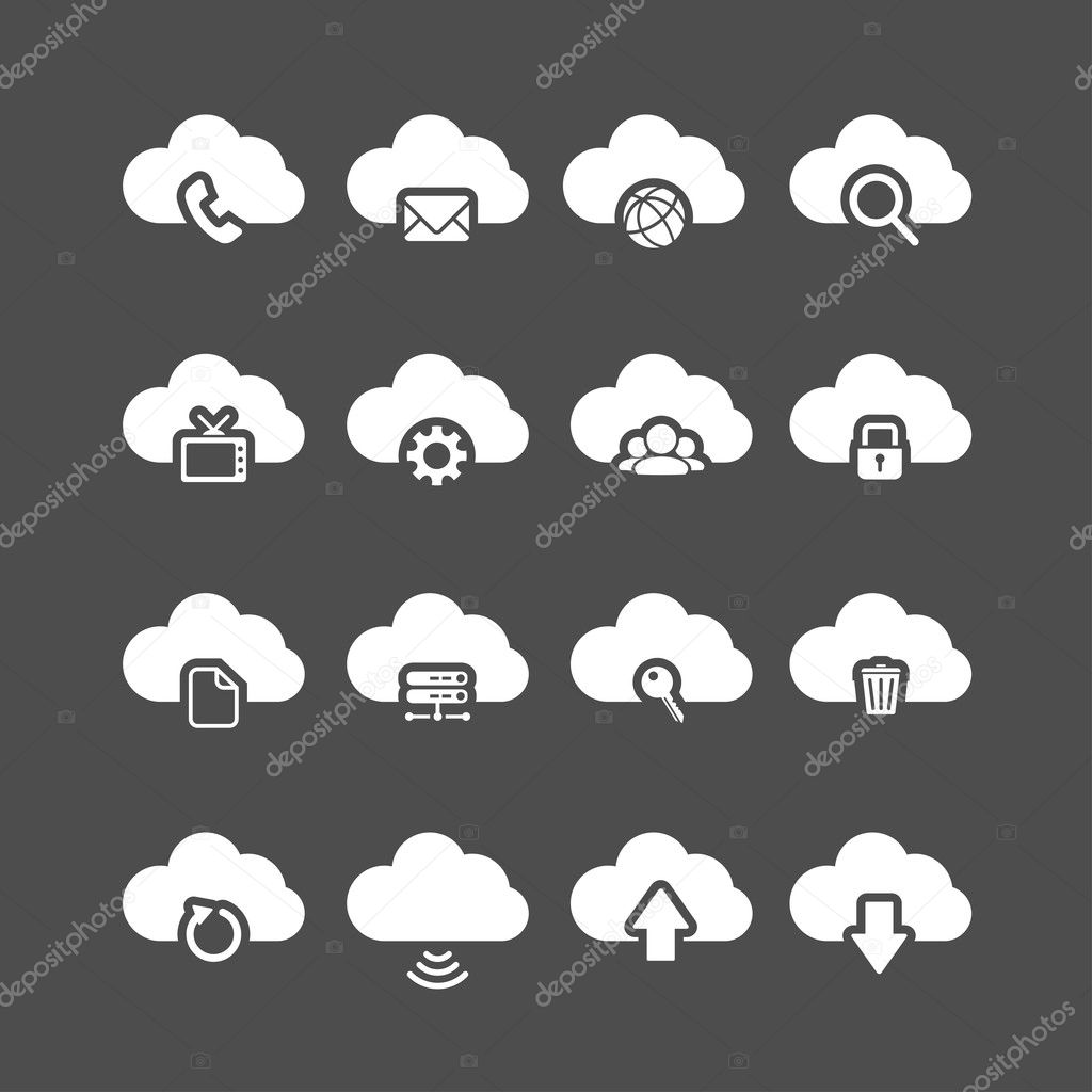 cloud computing icon set, vector eps10