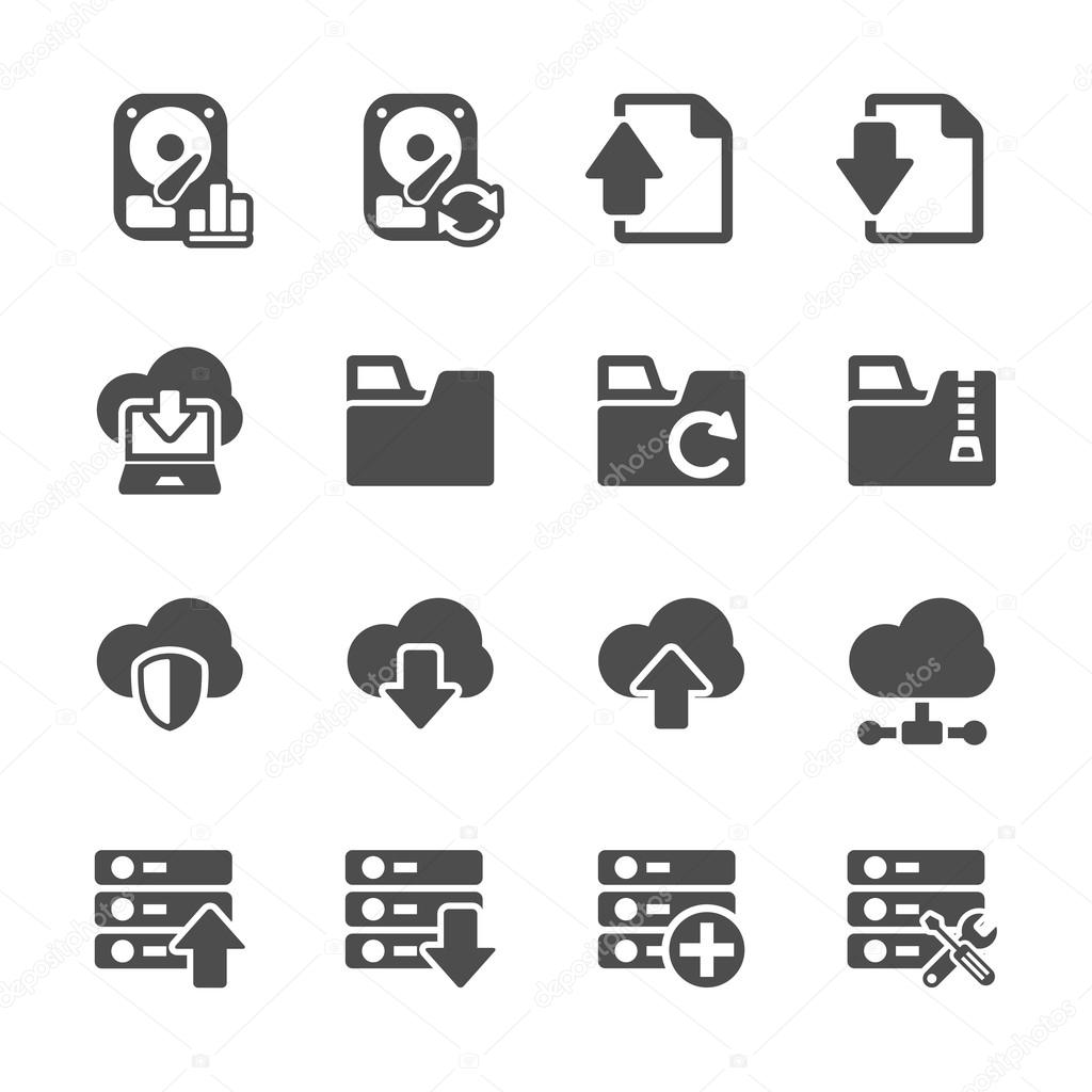 hosting and cloud computing icon set, vector eps10