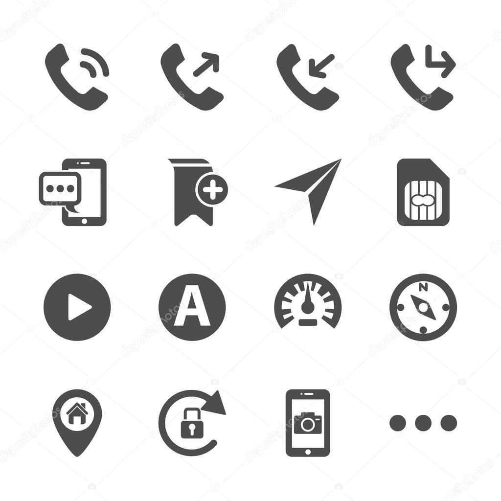 smart phone application icon set, vector eps10