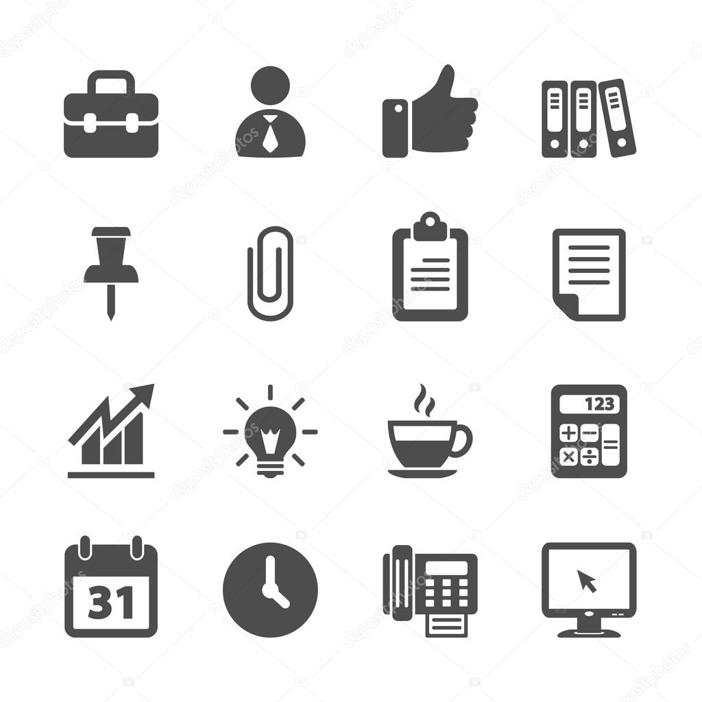 business and office work icon set, vector eps10
