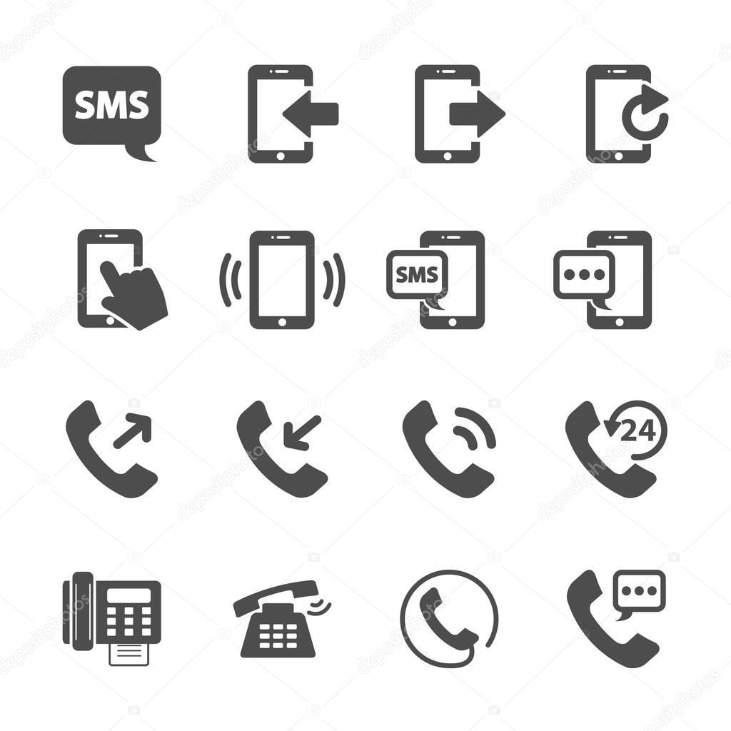 phone device communication icon set, vector eps10