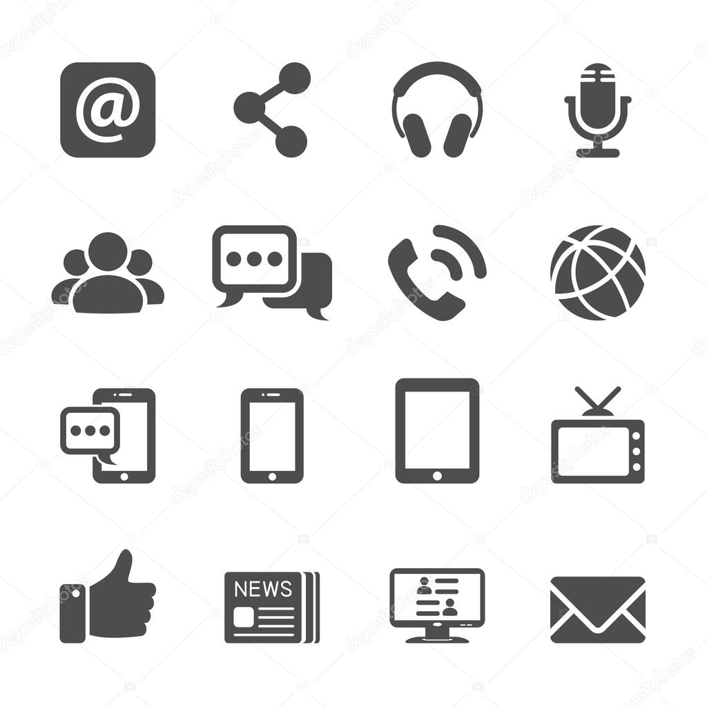 internet communication icon set, vector eps10