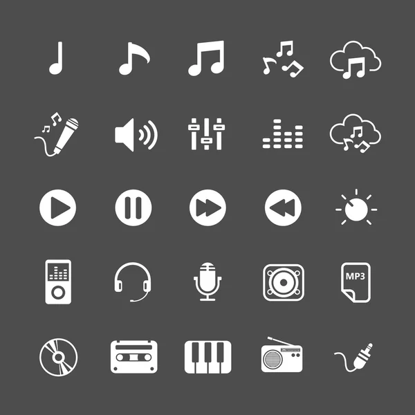 Conjunto de iconos de música, vector eps10 — Archivo Imágenes Vectoriales