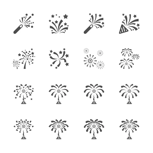Juego de iconos de fuegos artificiales 7, vector eps10 — Archivo Imágenes Vectoriales