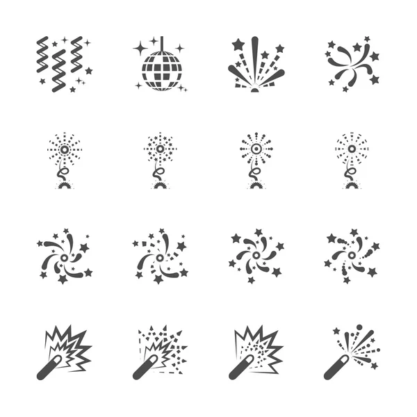 Firework icon set 5, vector eps10 — Stock Vector