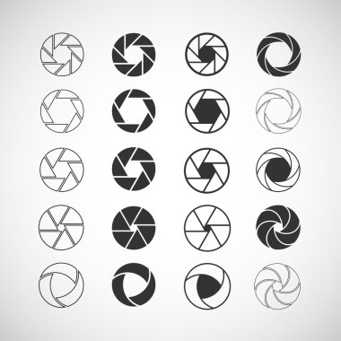 fotoğraf makinesi obtüratör simge seti, vektör eps10