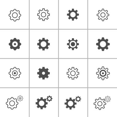 flat design setting icon set, vector eps10 clipart