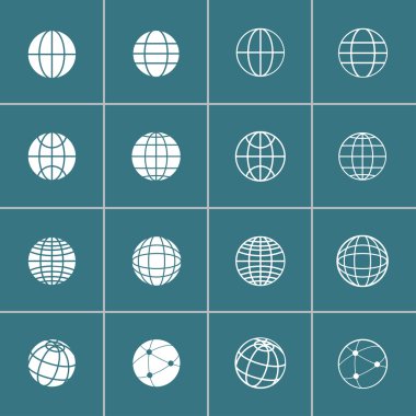 Küre simge seti, vektör eps10