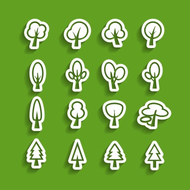 ağaç kağıt simge seti, vektör eps10