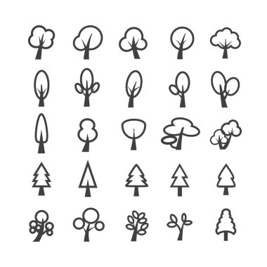 Ağaç simge seti, vektör eps10