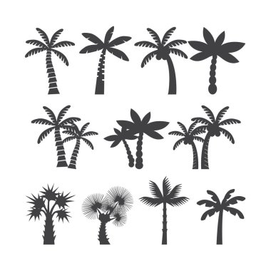 palmiye ağacı simge seti, eps10 vektör