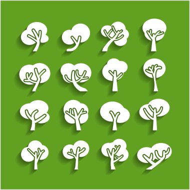 ağaç kağıt simge seti, vektör eps10