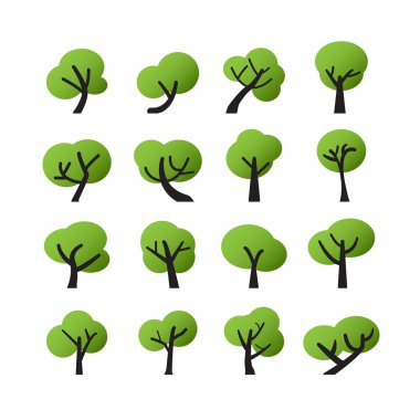Ağaç simge seti, vektör eps10