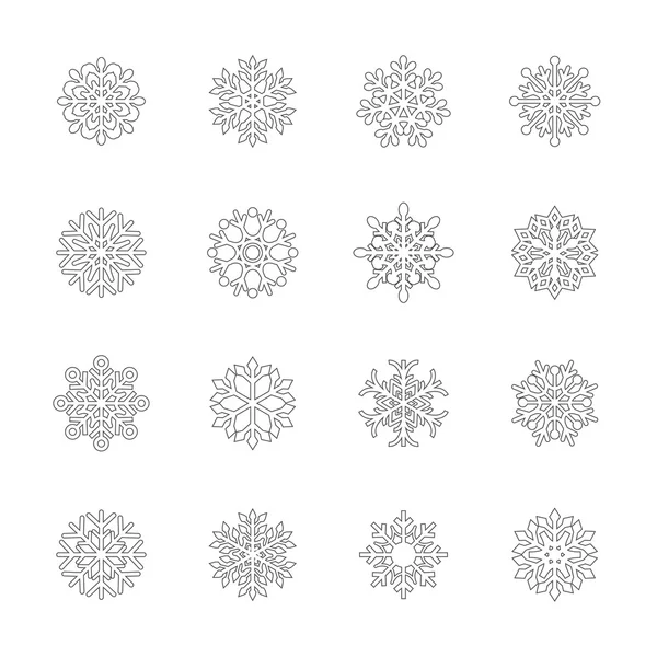 Copo de nieve icono conjunto 8, vector eps10 — Archivo Imágenes Vectoriales