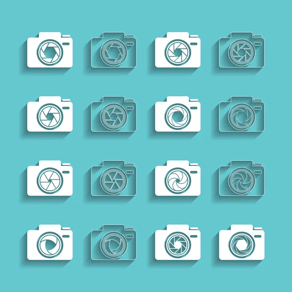 Conjunto de iconos del obturador de la cámara, vector eps10 — Archivo Imágenes Vectoriales