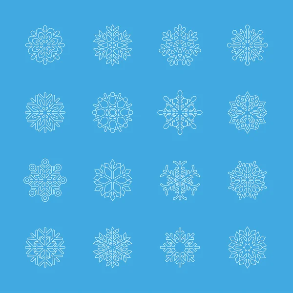 Copo de nieve icono conjunto 6, vector eps10 — Archivo Imágenes Vectoriales