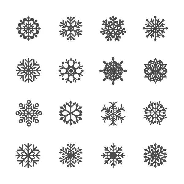 Snowflake icon set 4, vector eps10 — Stock Vector
