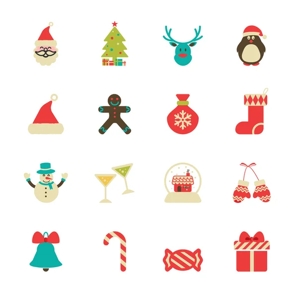 Vintage christmas pictogrammenset, vector eps10 — Stockvector