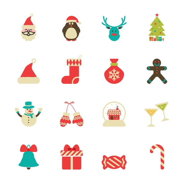 Ensemble d'icônes de Noël vintage, vecteur eps10 — Image vectorielle