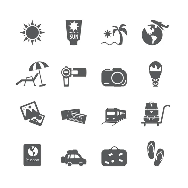 Vacation icon set, vector eps10 — Stock Vector