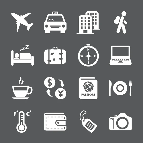 Set ikon perjalanan dan pariwisata, vector eps10 - Stok Vektor